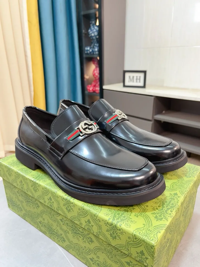 Men's men's shoes💰560🌹🌹Niuli [GUCCI] Formal men's leather shoes [strong][strong][strong] New model coming ~ original quality ☺The upper is imported from Italy with open edges, the leather is soft and delicate, and the wear-resistant and non-slip combination outsole is dignified and domineering, and the luxury charm is unobstructed! The natural and free nouveau riche leads the trend. Code number: 38-44